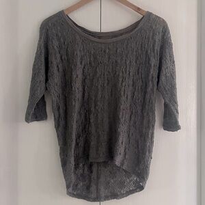 Aerie Gray Lace Design Women's Top